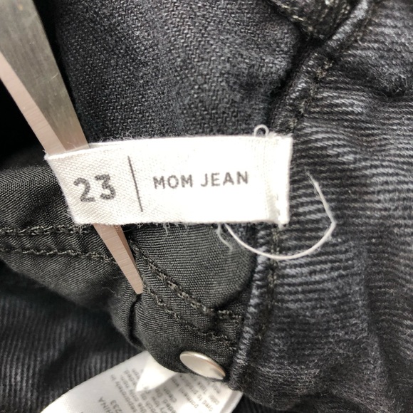 PacSun Faded Black 100% Cotton Mid Rise Distressed Ankle Mom Jeans - Picture 16 of 16